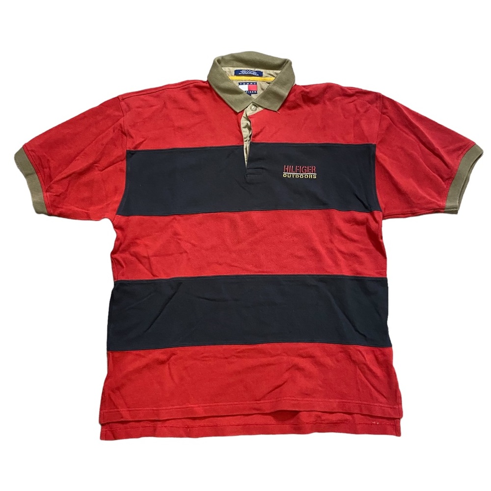 Vintage 90s Tommy Hilfiger Outdoors Color Block Short-Sleeve Polo Shirt Men's XL